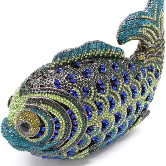 Neiman Marcus Mini  Luxury Sparkling Tropical Fish Purse - Picture 4 of 4